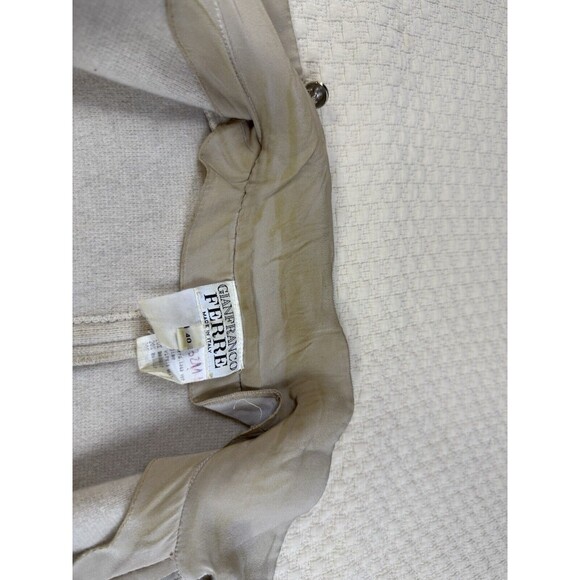 Gianfranco Ferre Sweater Mohair Virgin Wool Blend Full Zip | Cream | Size 40 XS - Picture 9 of 16